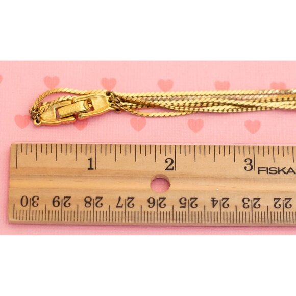 Vintage Gold Tone Stylish Chains Elegant Multi Strand Necklace by Monet - X18 - Picture 3 of 3